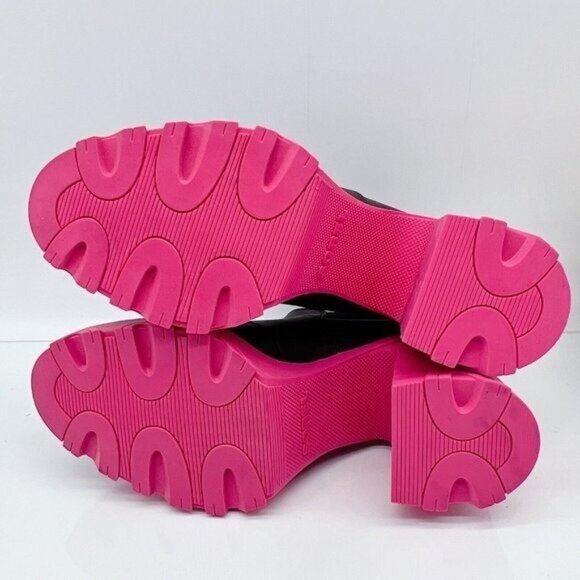 Sorel Brex Waterproof Platform Heel Chelsea Boot Bootie Black/Cactus Pink US 8 - Picture 7 of 9